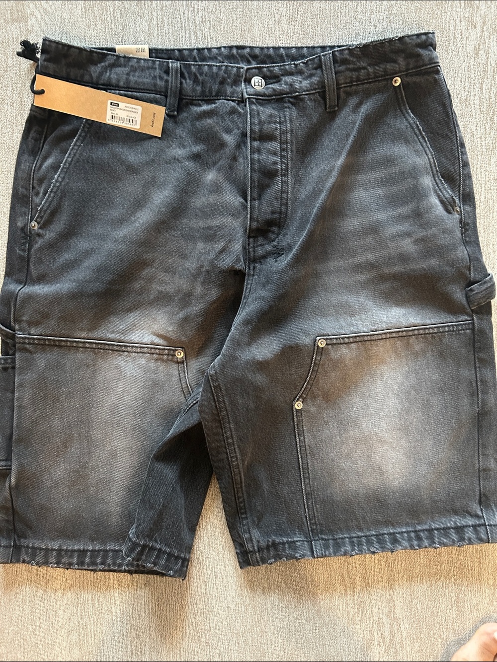 Ksubi Washed Black Men's Jean Utility Shorts